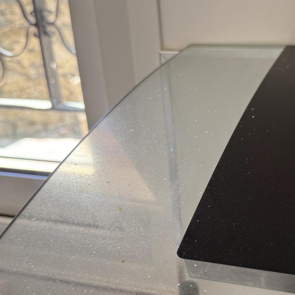 Glass extractor hood before cleaning
