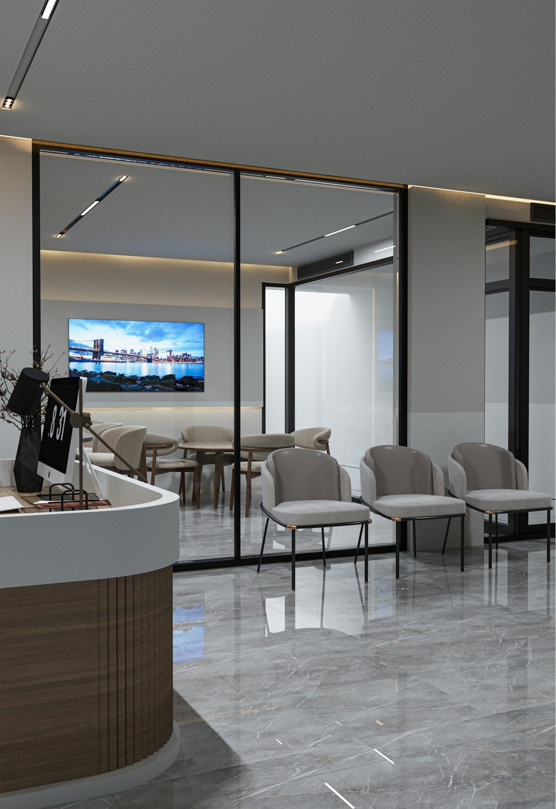 A clean office reception